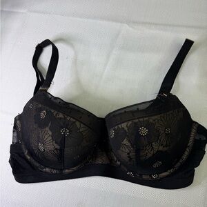 Aerie Black Floral Lace Bra